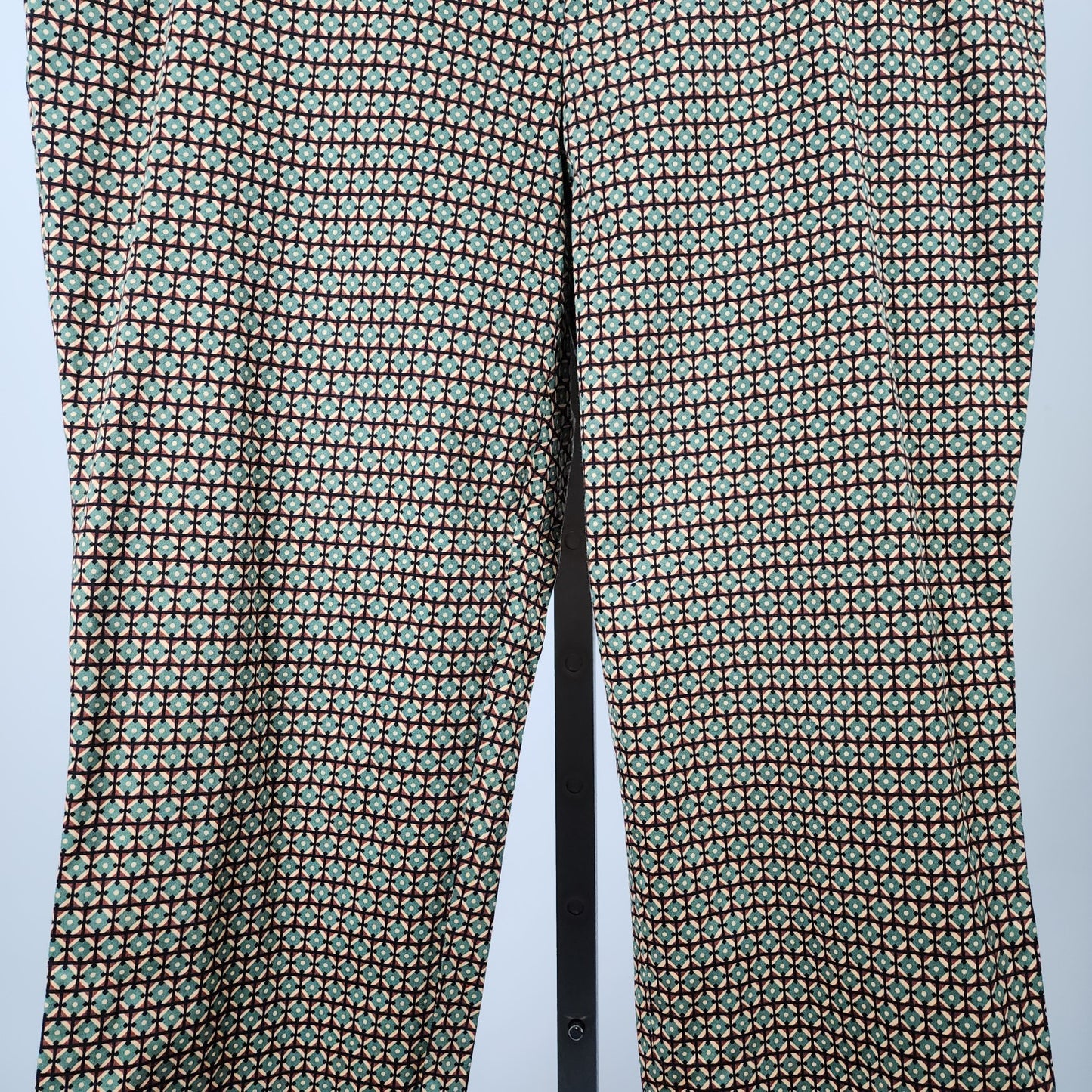 Linea Domani Green & Brown Straight Leg Cropped Pants Size 14