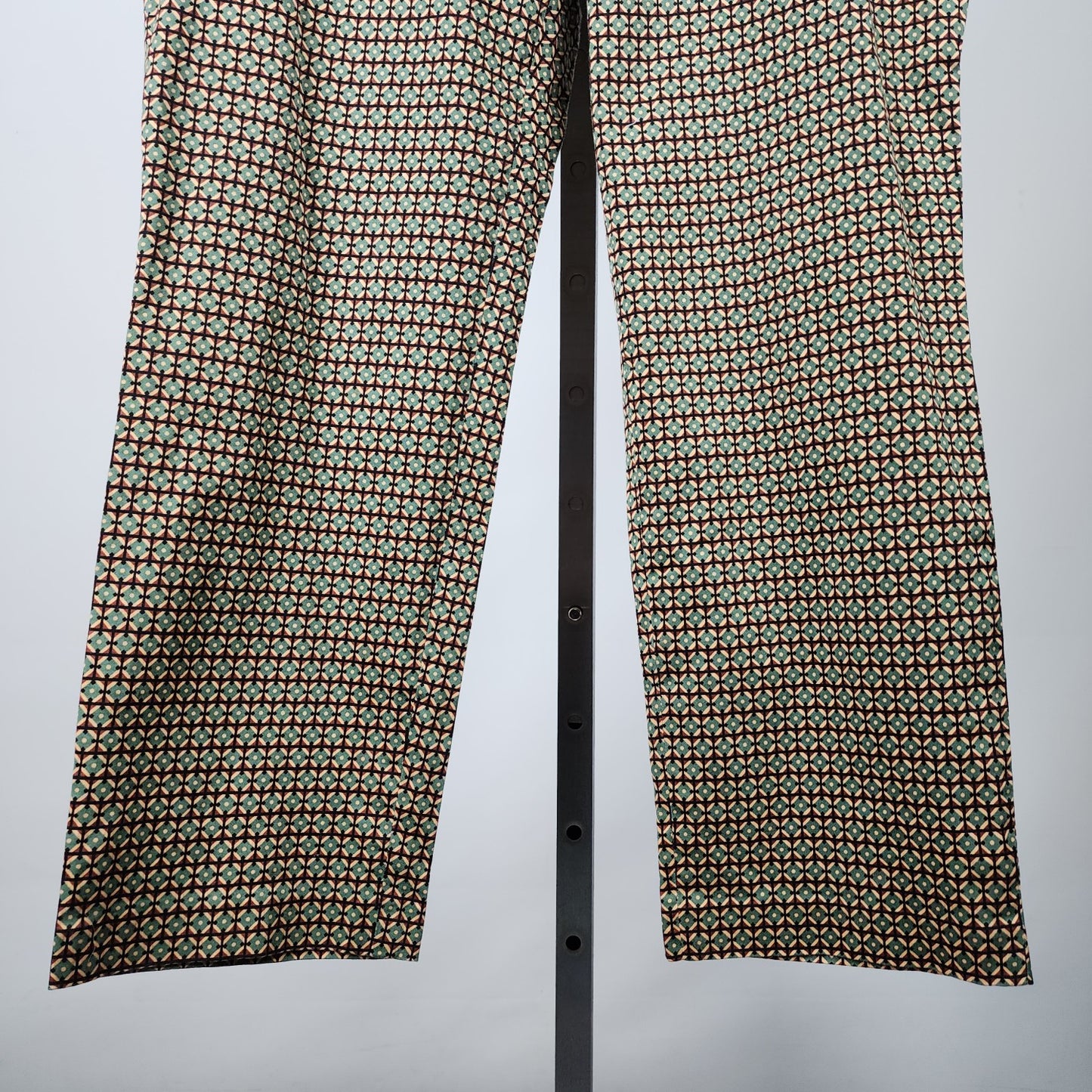 Linea Domani Green & Brown Straight Leg Cropped Pants Size 14