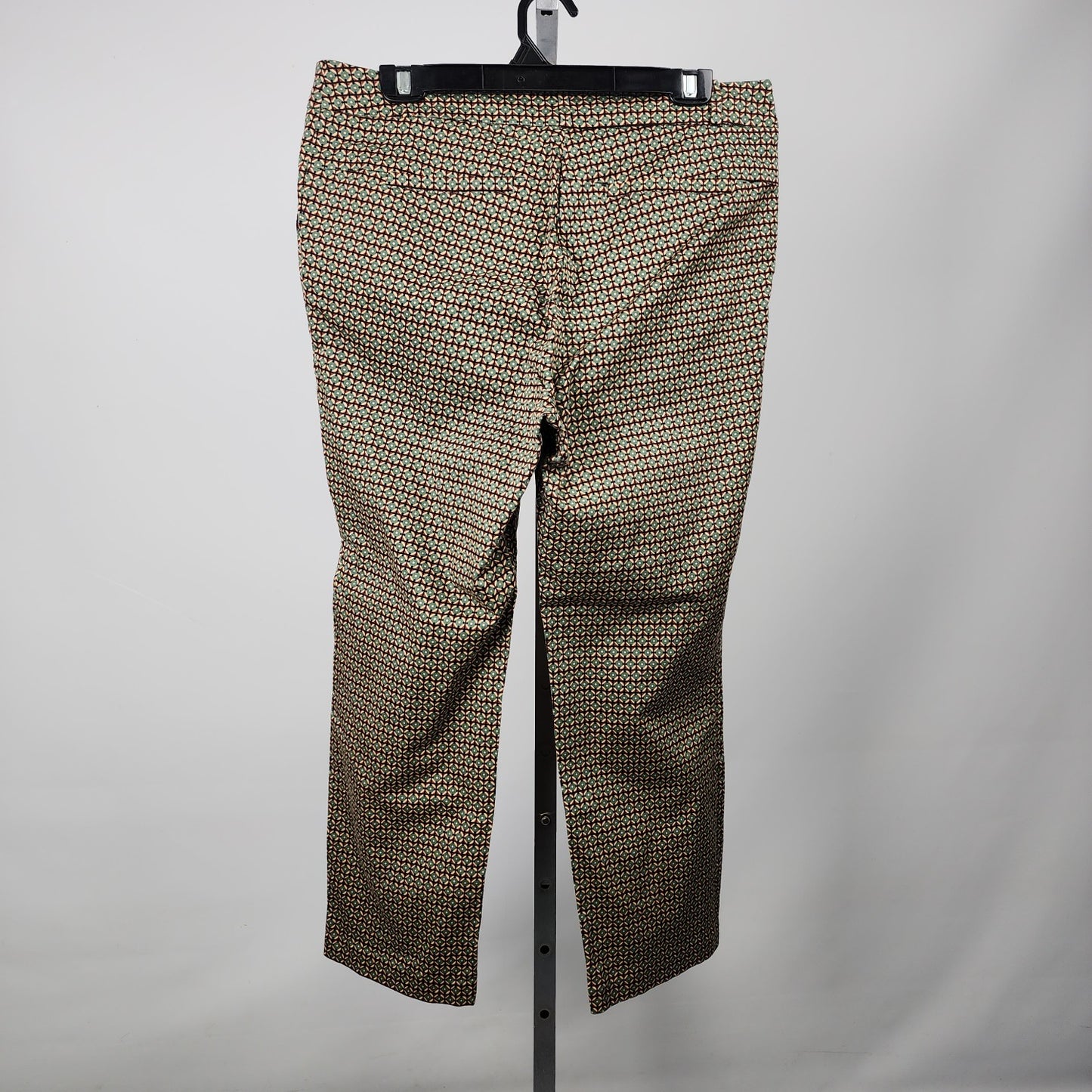 Linea Domani Green & Brown Straight Leg Cropped Pants Size 14