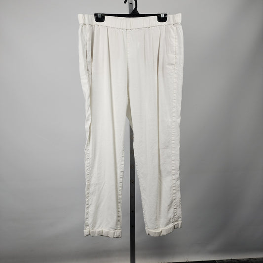 J-Jill White Linen Straight Leg Pants Size XL