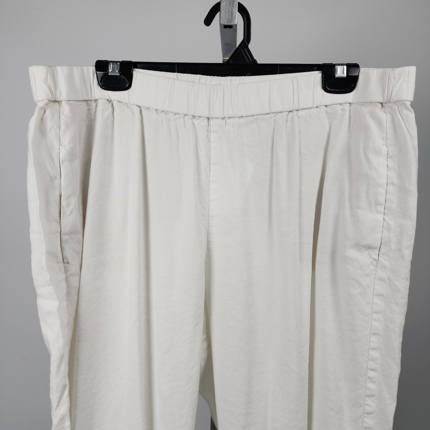 J-Jill White Linen Straight Leg Pants Size XL