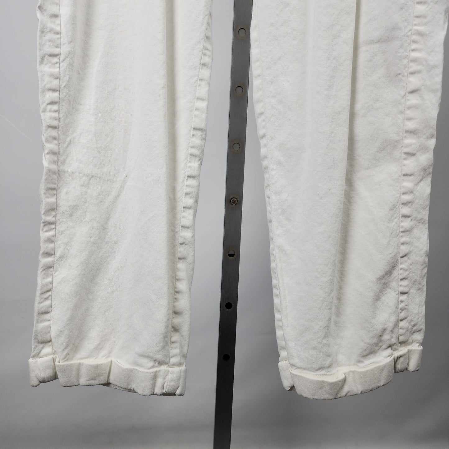 J-Jill White Linen Straight Leg Pants Size XL