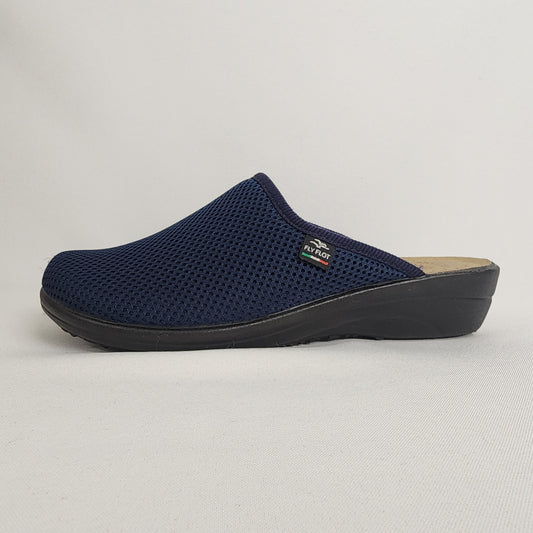 Fly Flot Navy Blue Slip On Mule Shoes Size 8