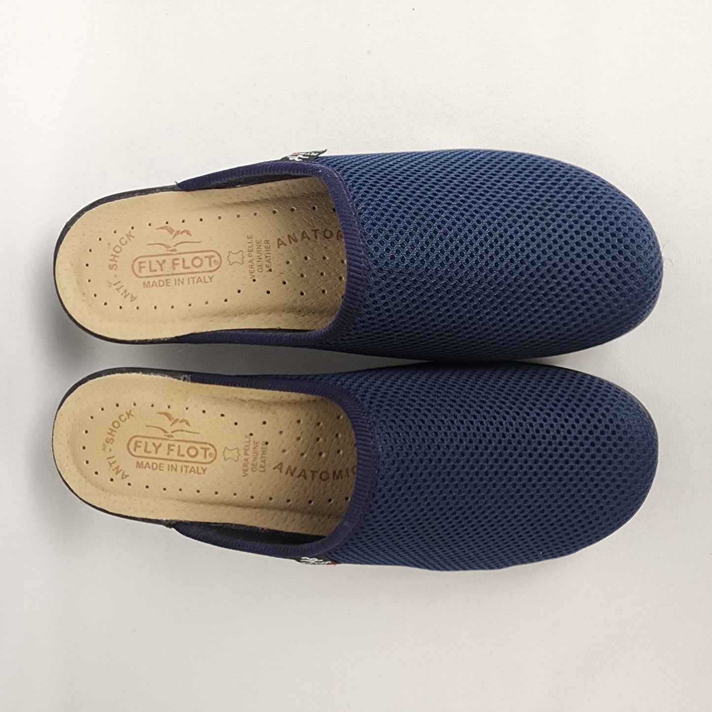 Fly Flot Navy Blue Slip On Mule Shoes Size 8