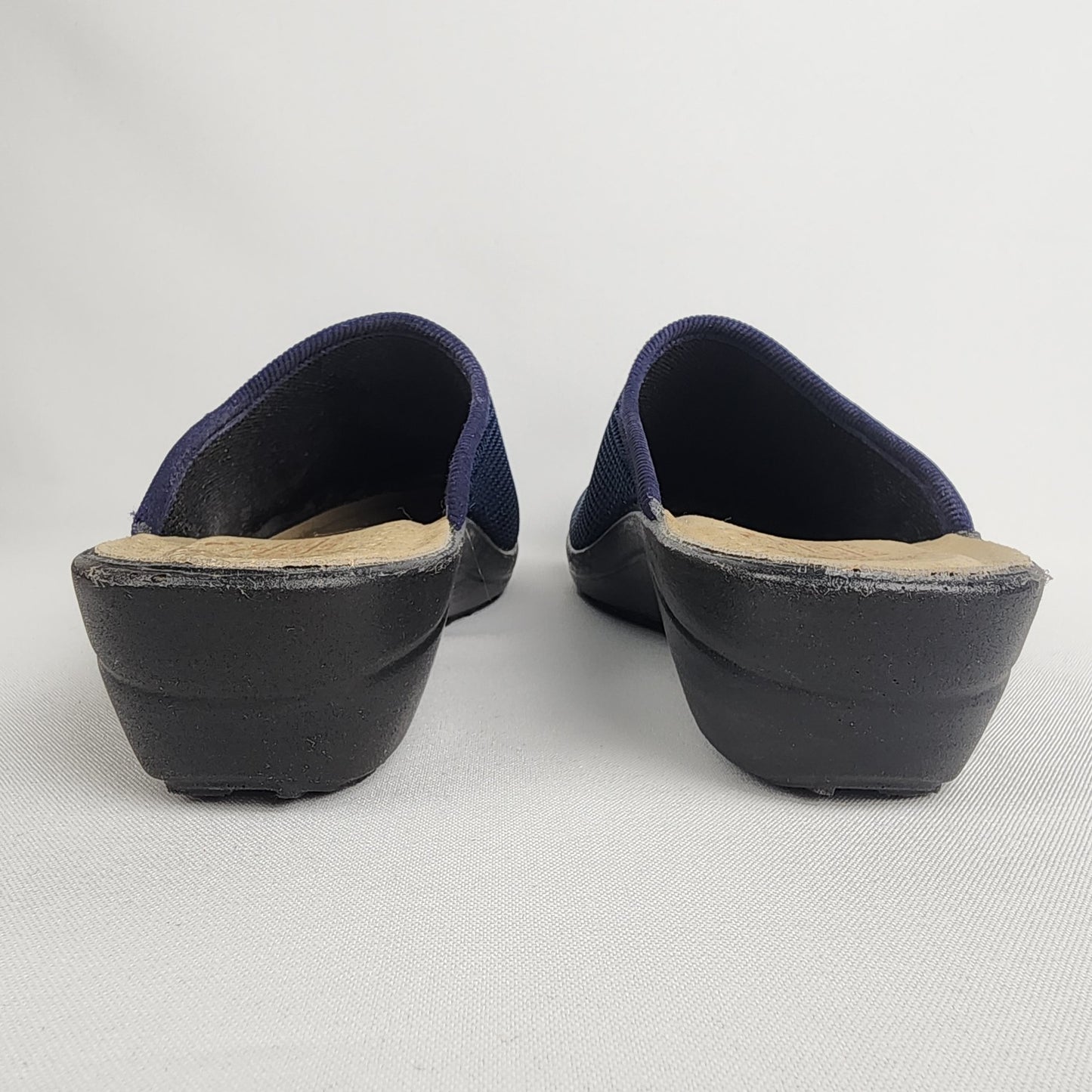 Fly Flot Navy Blue Slip On Mule Shoes Size 8