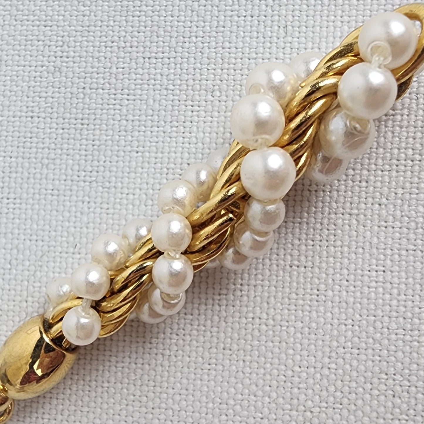 Vintage Gold Tone Faux Pearl Drop Earrings