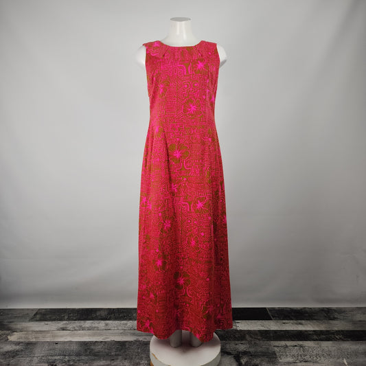 Vintage Empress Pink Floral Maxi Dress Size S/M