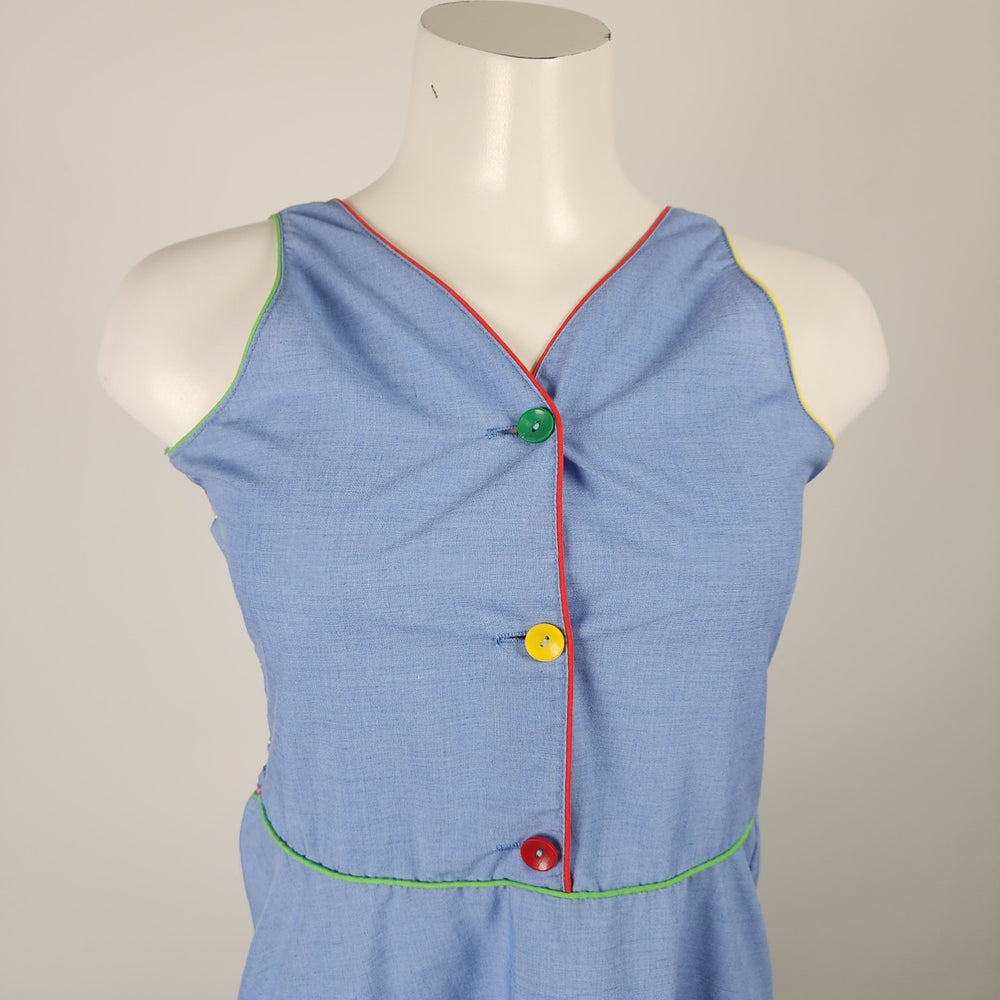 Vintage Encore Blue Cotton Sleeveless Dress Size S