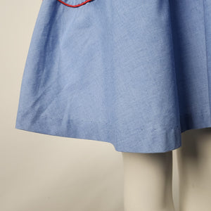Vintage Encore Blue Cotton Sleeveless Dress Size S