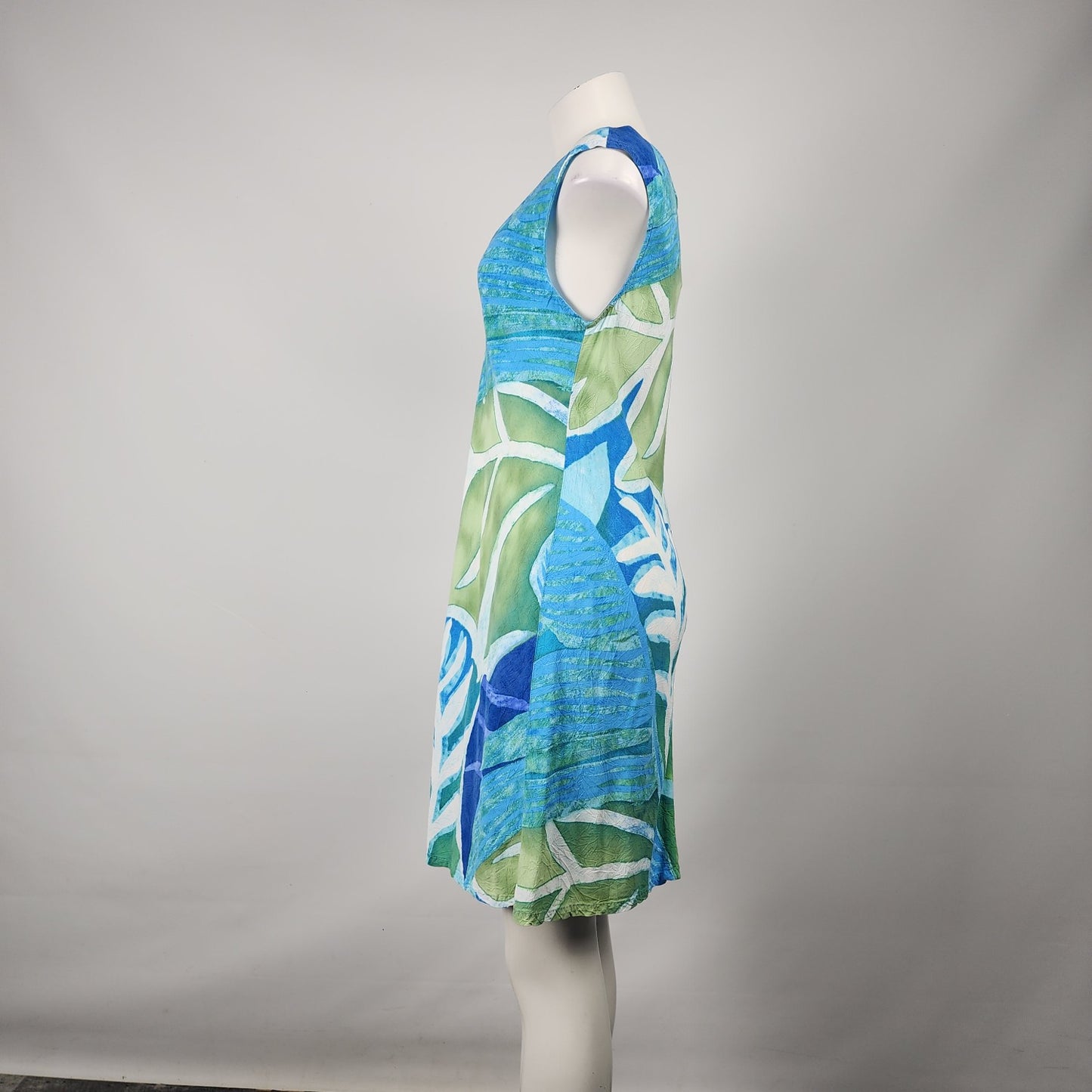 Jams World Blue Tropical Print Dress Size M/L