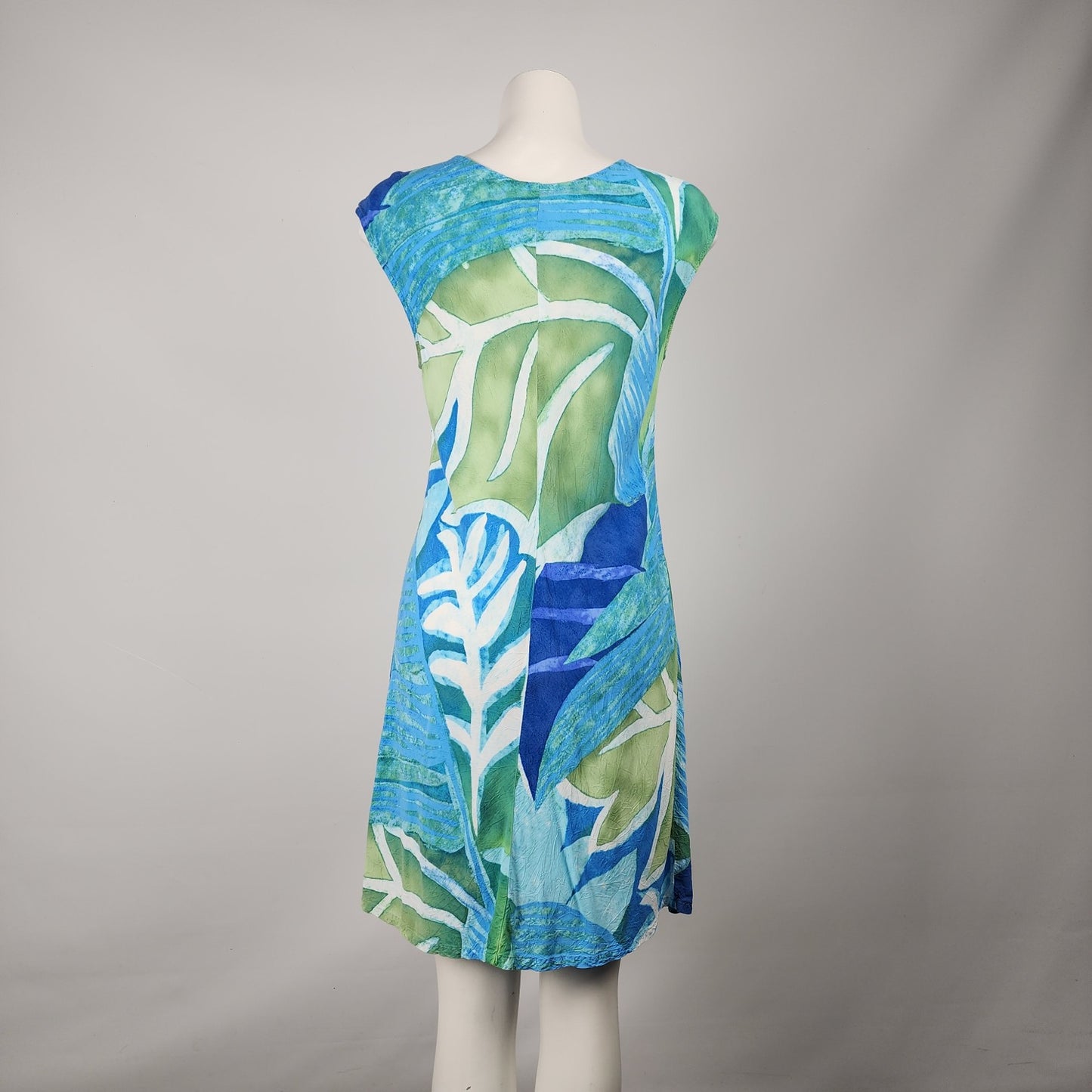 Jams World Blue Tropical Print Dress Size M/L