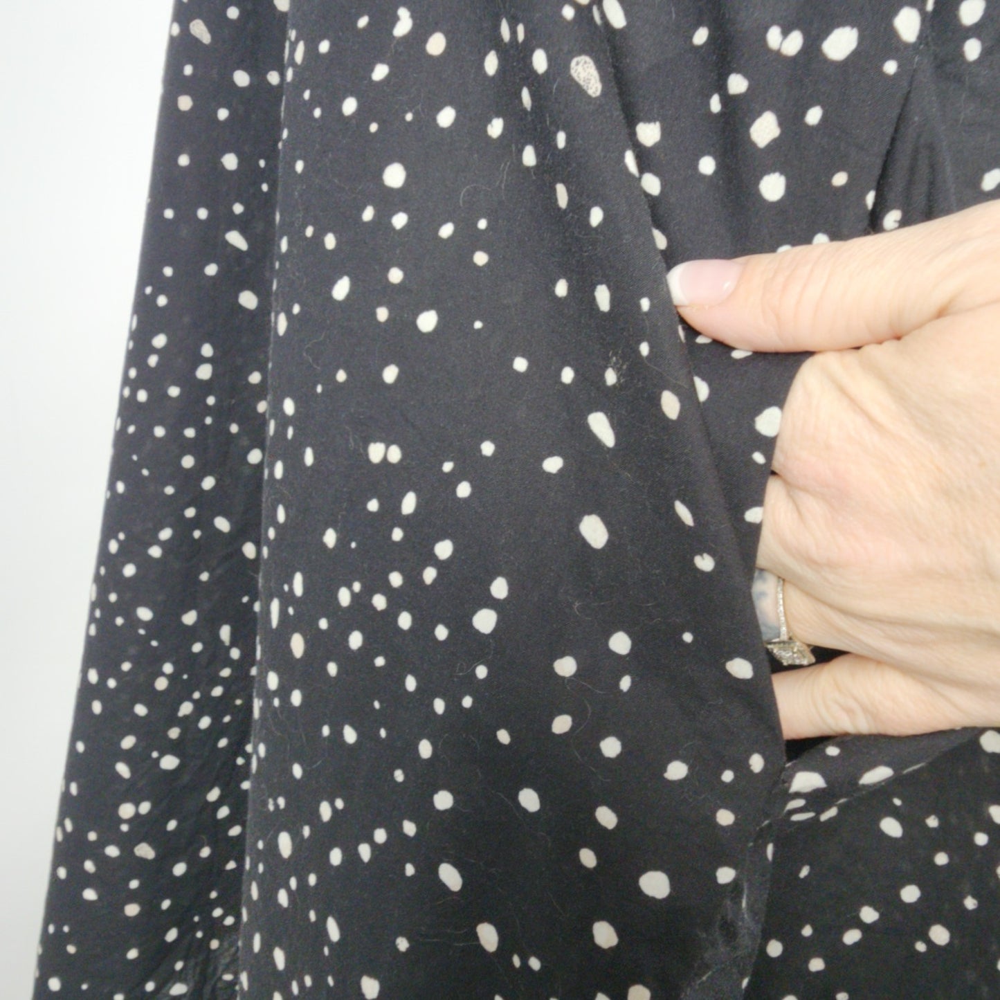 Eileen Fisher Black Polka Dot Dress Size XL