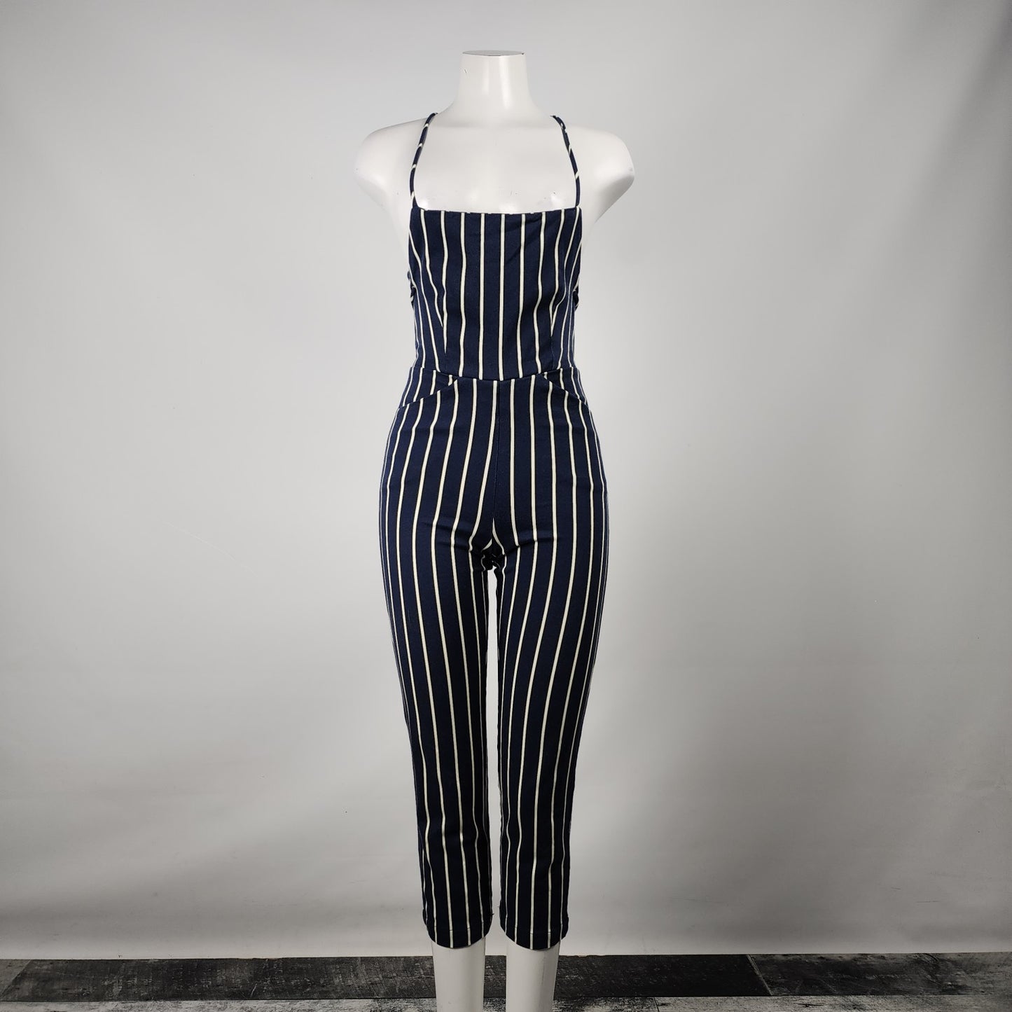 REFORMATION Rufus Navy Stripped Strappy Jumpsuit Size 2