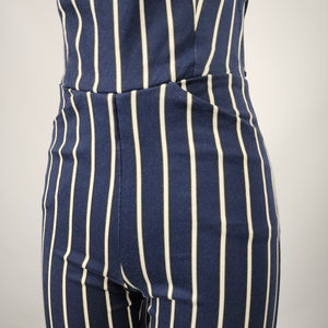 REFORMATION Rufus Navy Stripped Strappy Jumpsuit Size 2