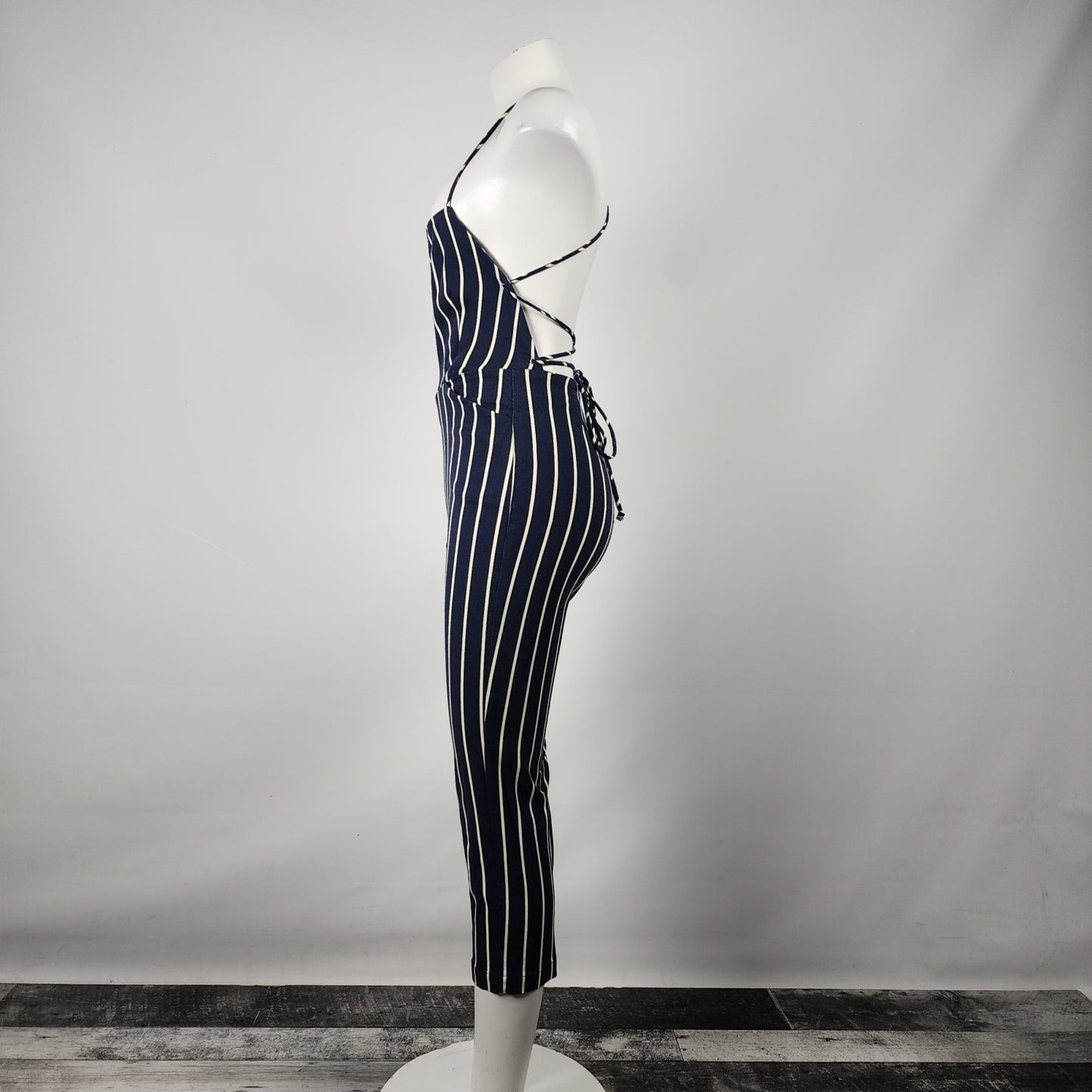 REFORMATION Rufus Navy Stripped Strappy Jumpsuit Size 2