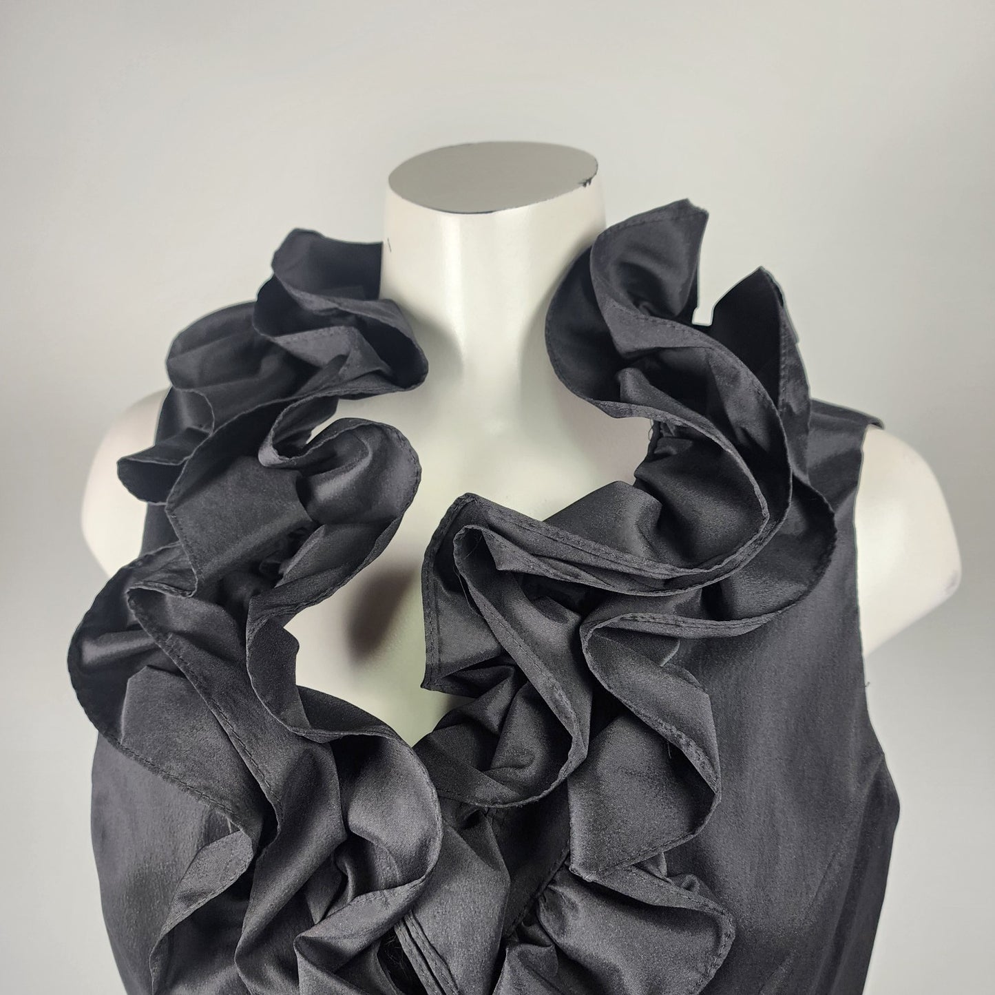 Joseph Ribkoff Black Ruffle Sleeveless Top Size 16