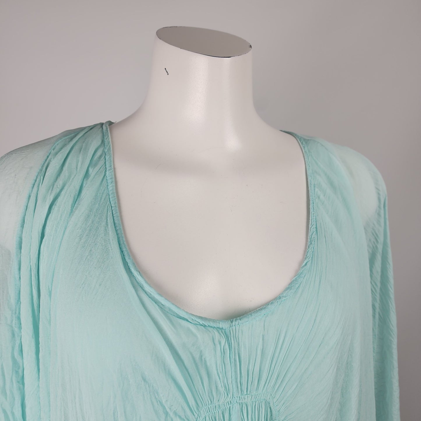 Phase Eight Aqua Blue Silk Blouse Top Size S