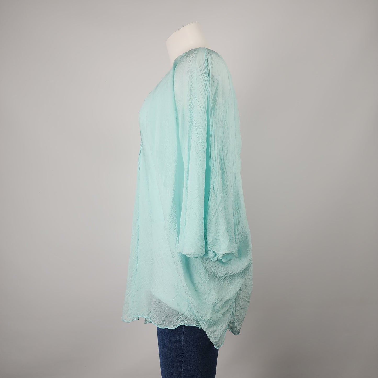 Phase Eight Aqua Blue Silk Blouse Top Size S