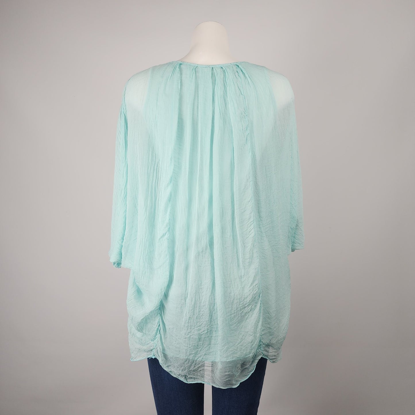 Phase Eight Aqua Blue Silk Blouse Top Size S