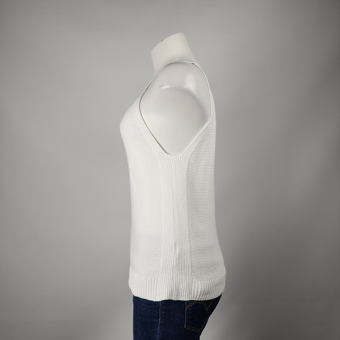 Banana Republic White Knit Sleeveless Top Size XS