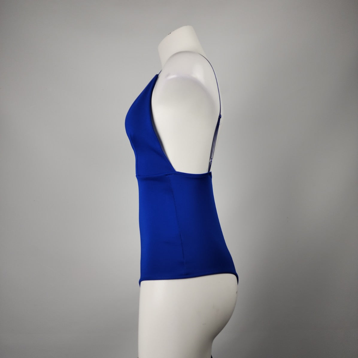 Revamped Blue V-Neck Bodysuit Top Size S