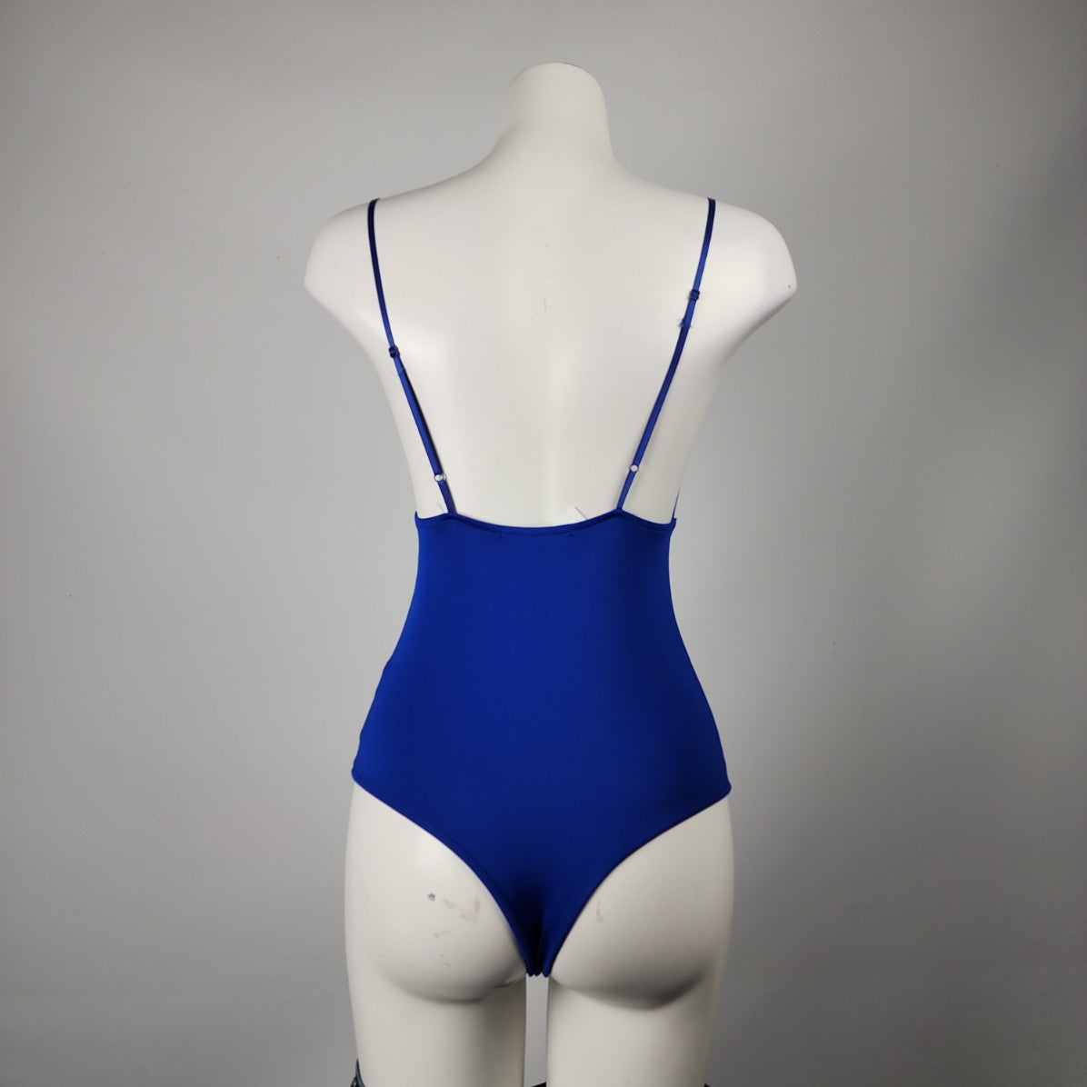 Revamped Blue V-Neck Bodysuit Top Size S