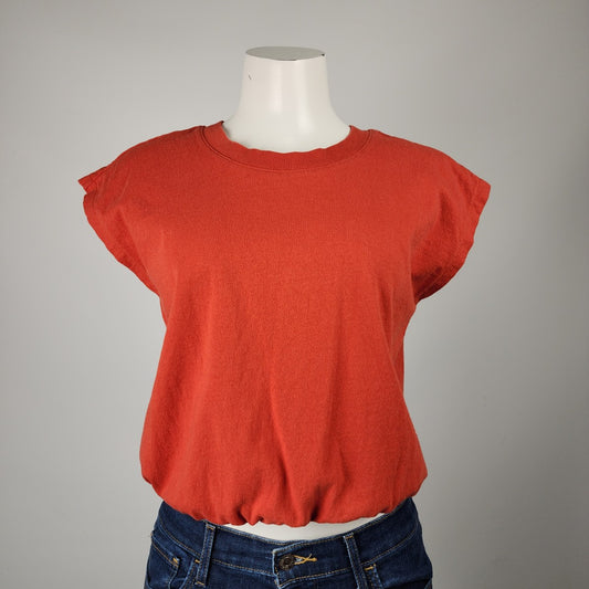 Madewell Orange Cotton Short Sleeve T-shirt Size S