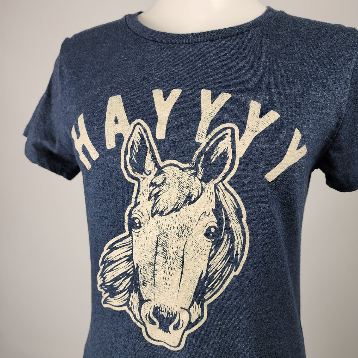 Crazy Dog Grey Cotton Hayyy Horse T-Shirt Size M