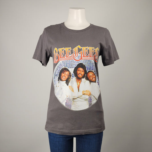 Bee Gees Grey Cotton Graphic Tee Size S