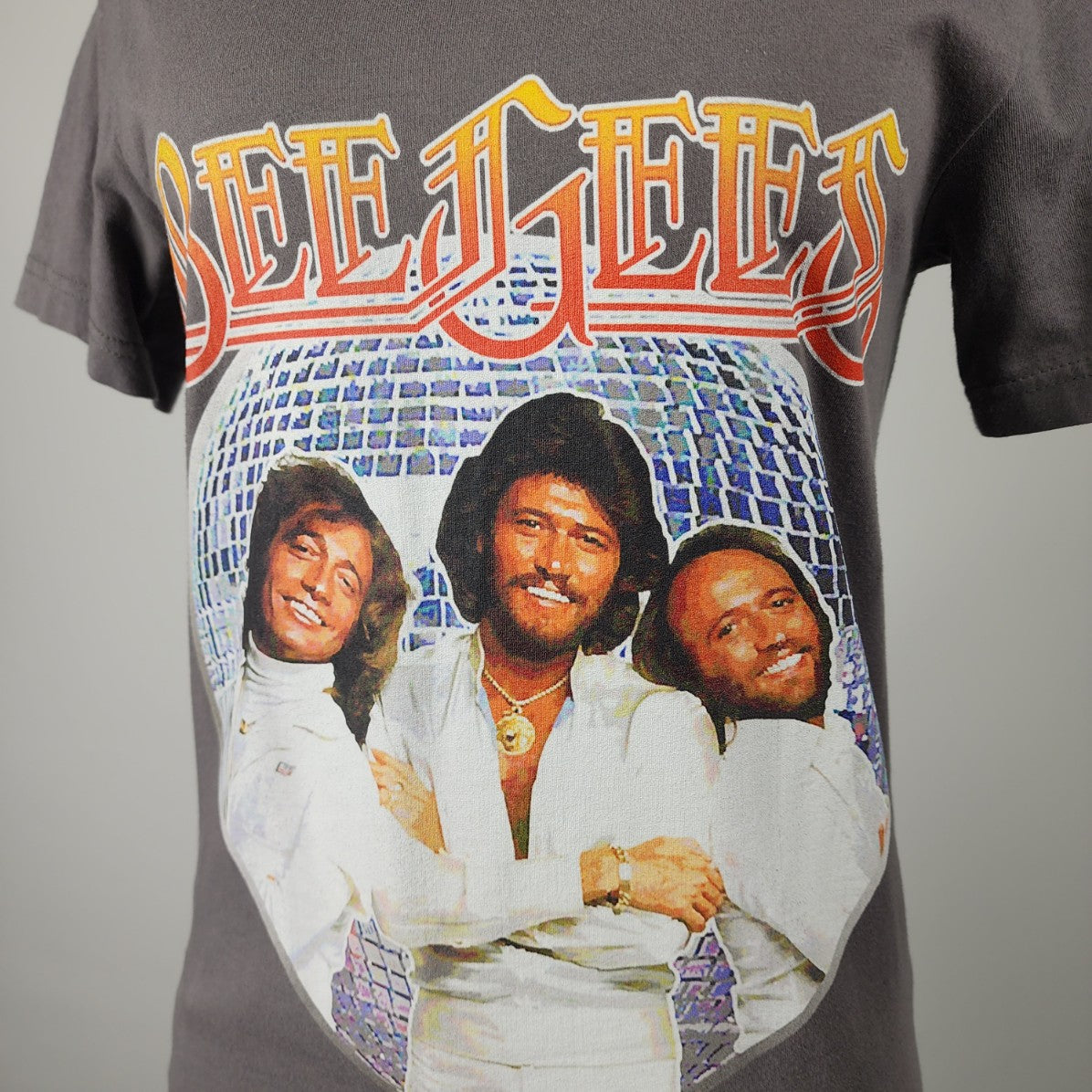 Bee Gees Grey Cotton Graphic Tee Size S