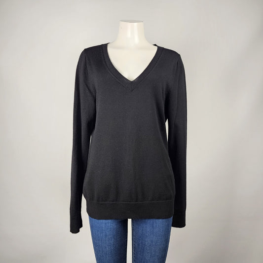 Banana Republic Black Extra Fine Merino Wool Sweater Size XL