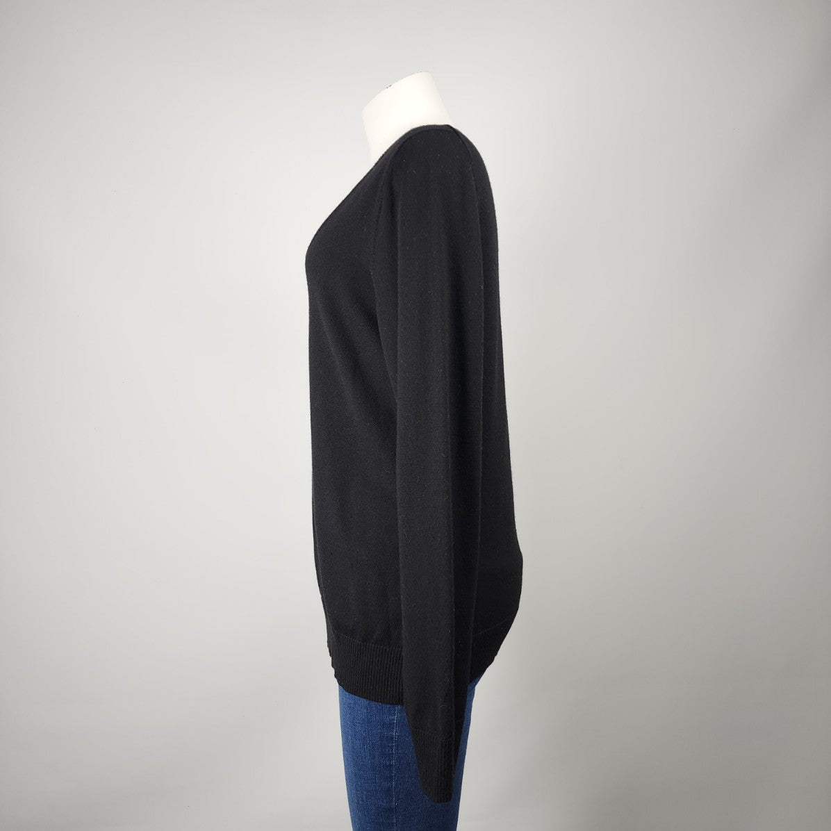 Banana Republic Black Extra Fine Merino Wool Sweater Size XL