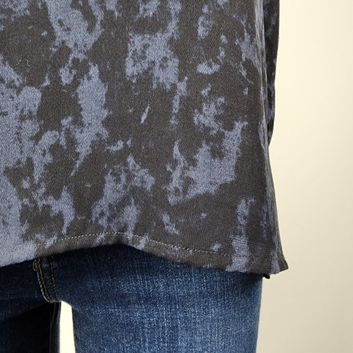 Melanie Lyne Blue Short Sleeve V-Neck Blouse Size L
