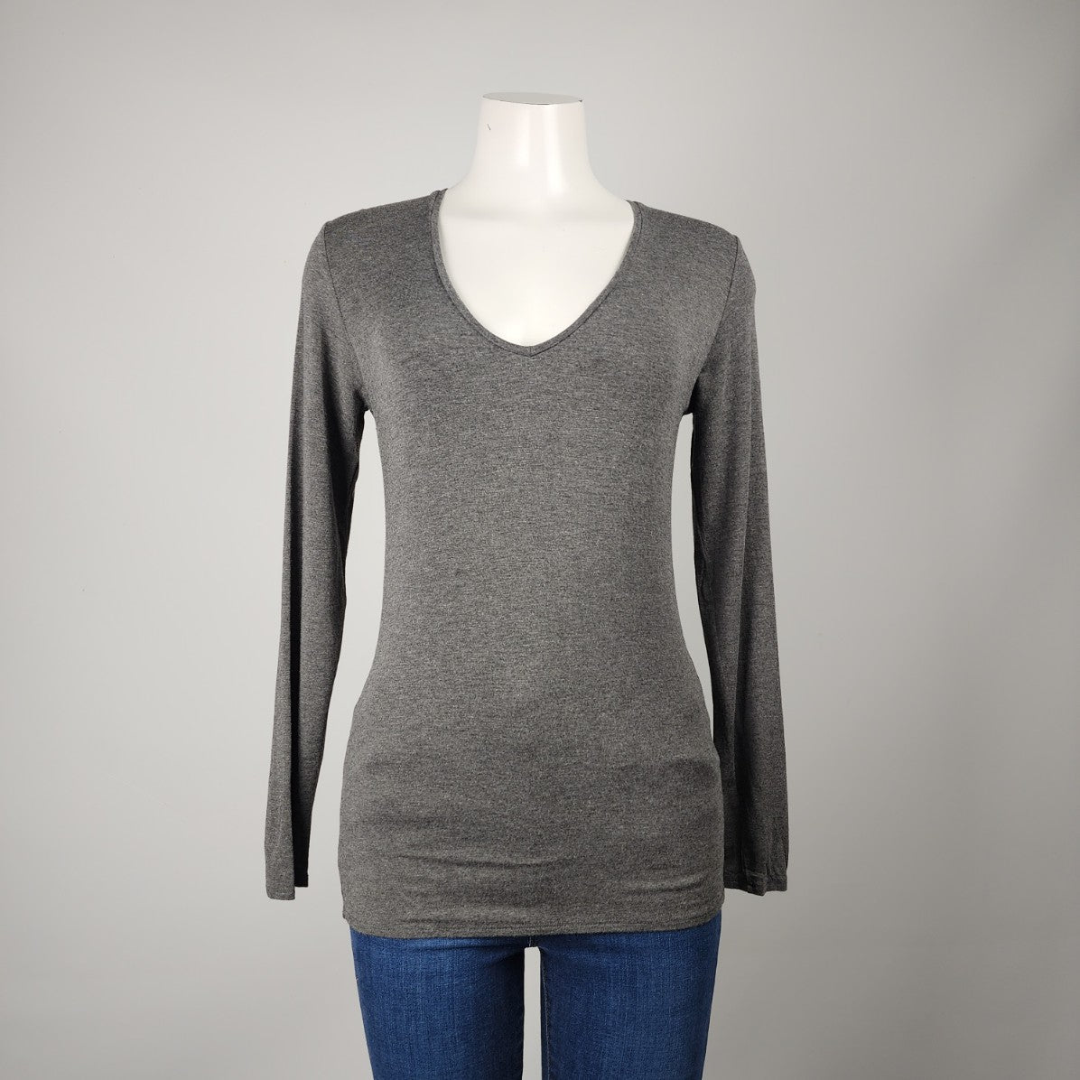 ALPHA Massimo Rebecchi Grey Long Sleeve Top Size M