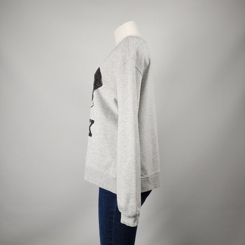 Grey Only Geek Dog Graphic Sweatshirt Size L
