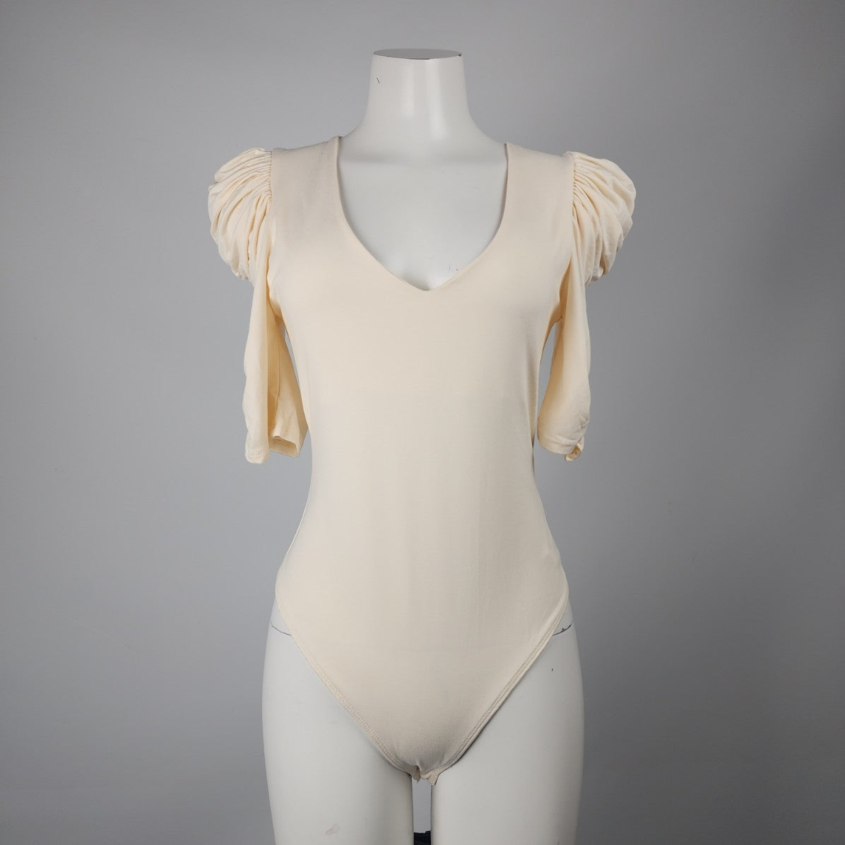 Revamped Cream Puff Sleeve Body Suit Size L