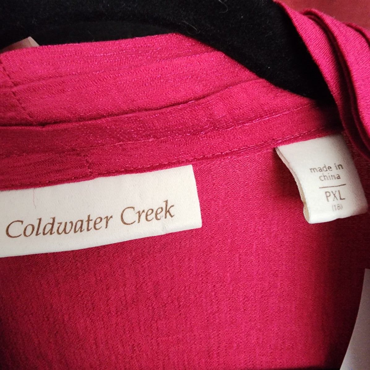 Coldwater Creek Pink Ruffle Button Up Blouse Size Petite XL