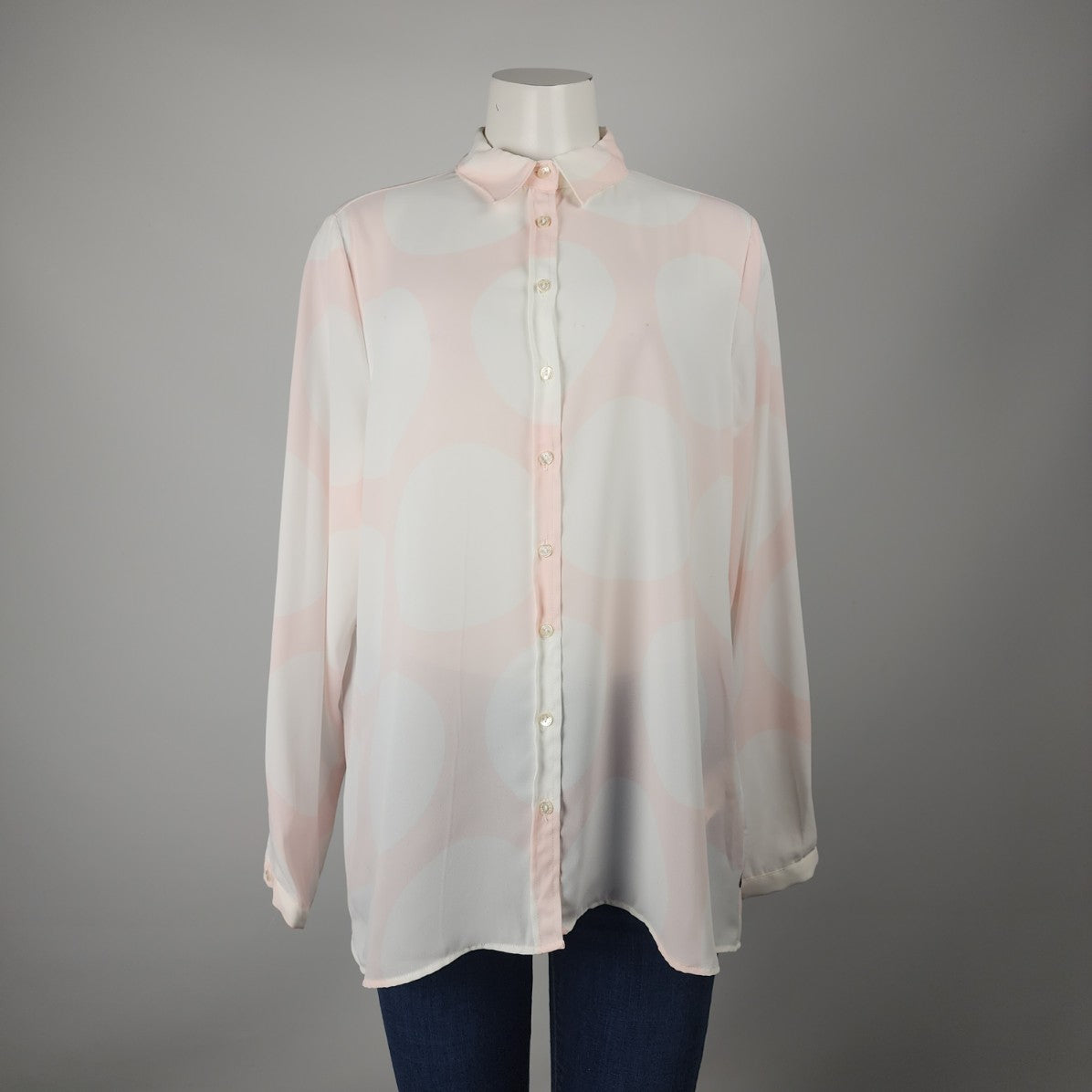 Milano Italy Pink Button Up Blouse Top Size 14