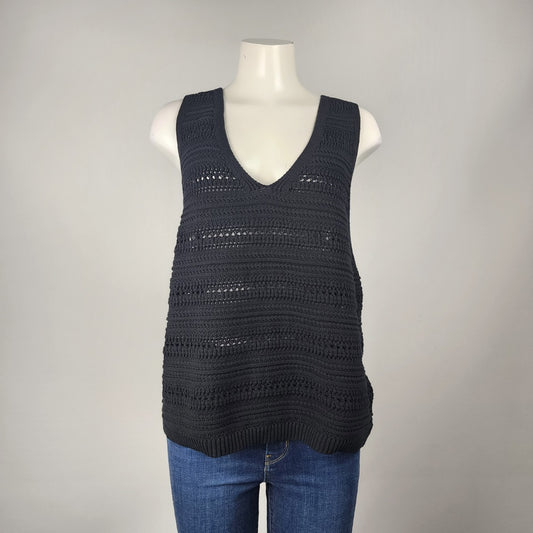 Gap Black Knit Cotton Tank Top Size XL