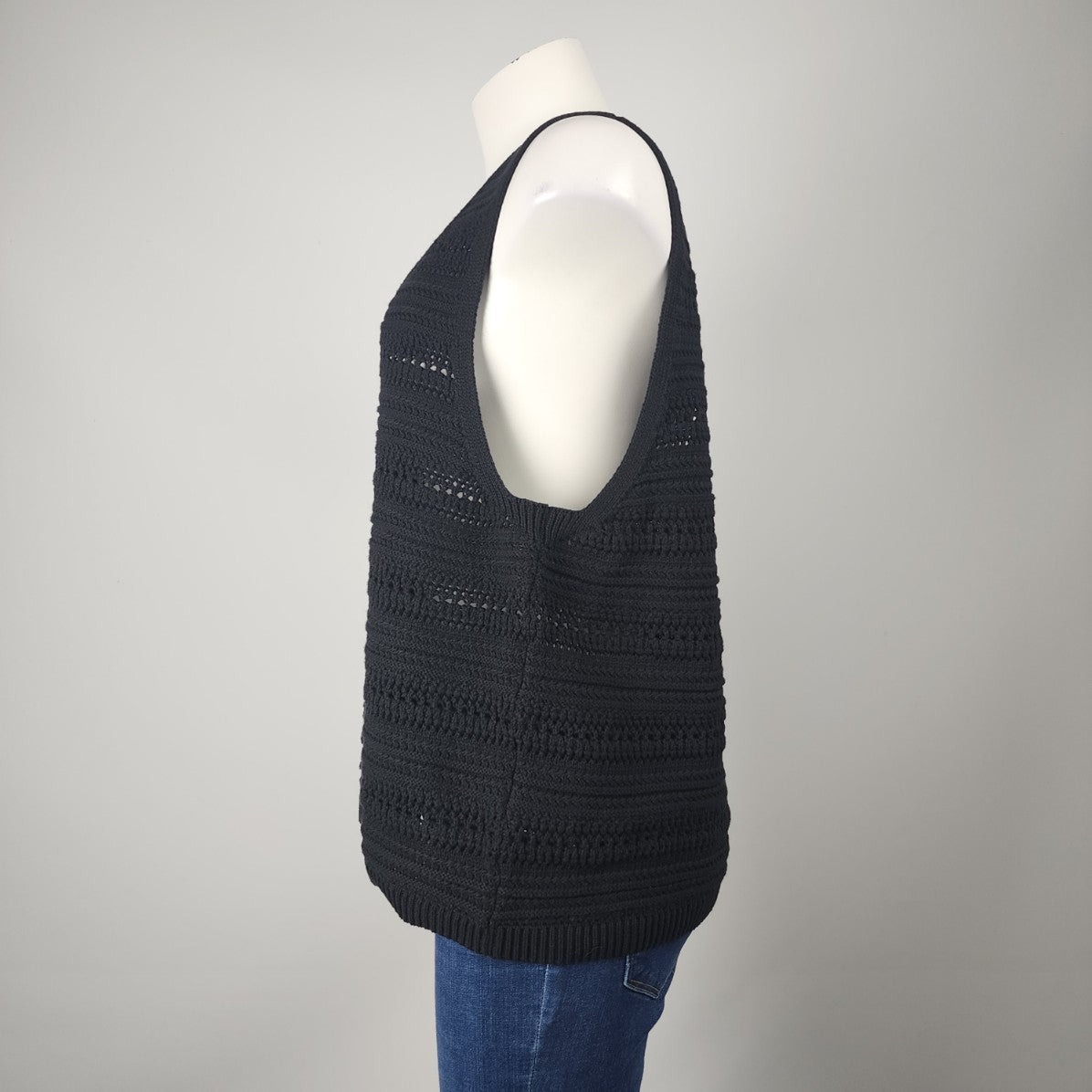 Gap Black Knit Cotton Tank Top Size XL