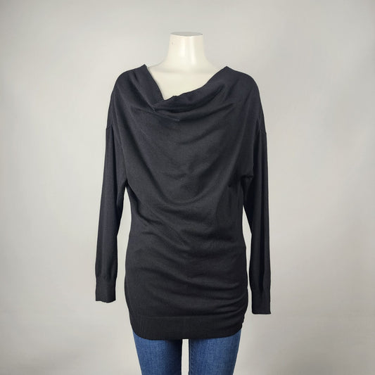 One Fashion By Vero Moda Black Ribbed Knit Cowl Neck Sweater Size M