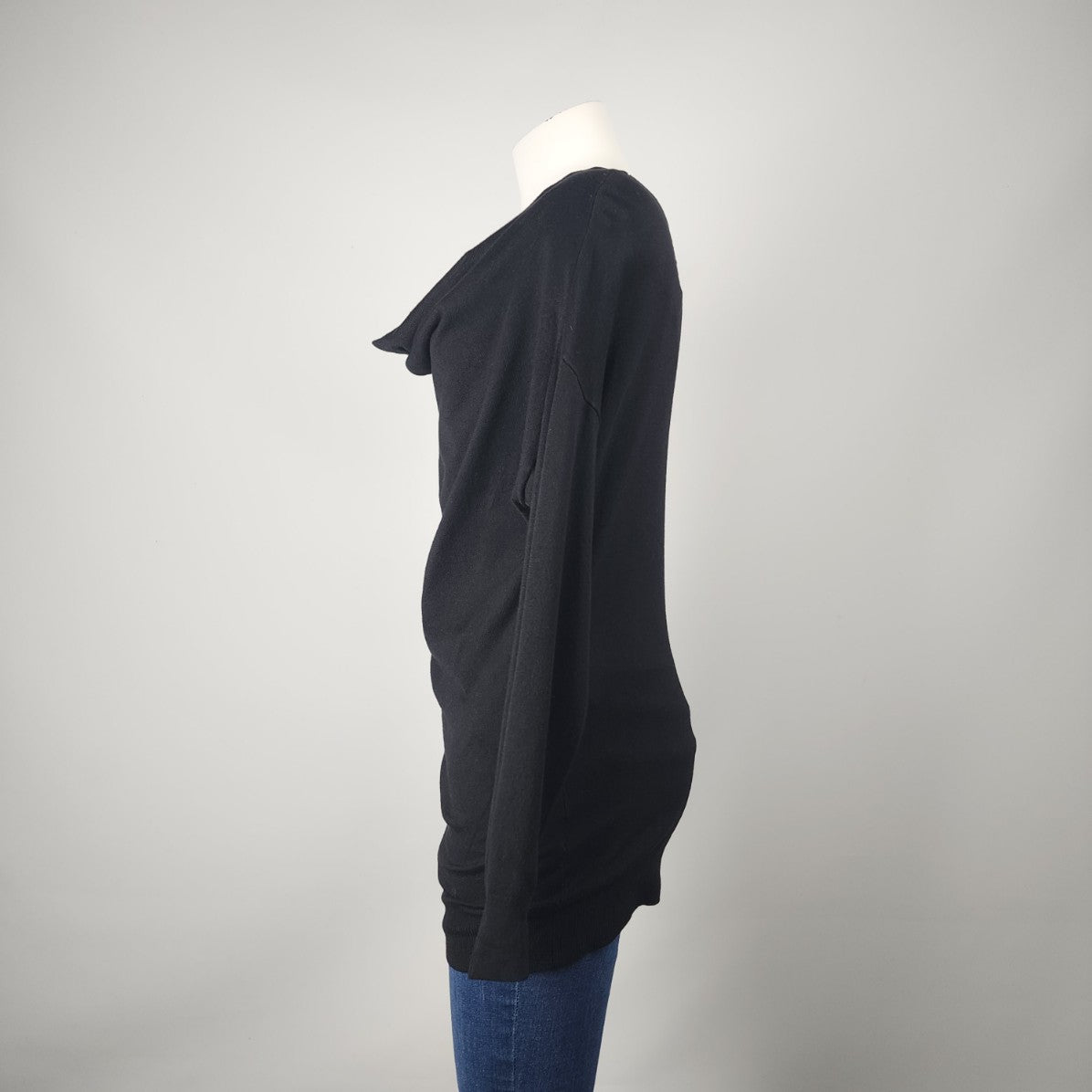 One Fashion By Vero Moda Black Ribbed Knit Cowl Neck Sweater Size M