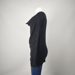 One Fashion By Vero Moda Black Ribbed Knit Cowl Neck Sweater Size M