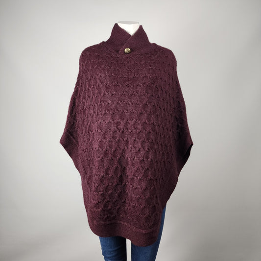 Chiaramete Purple Wool Alpaca Poncho Cardigan One Size