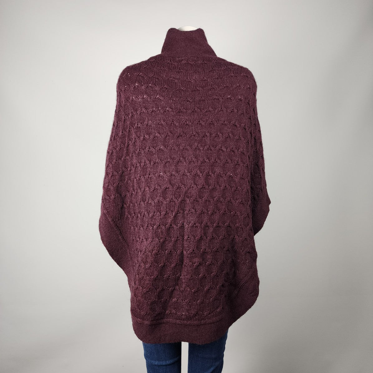 Chiaramete Purple Wool Alpaca Poncho Cardigan One Size