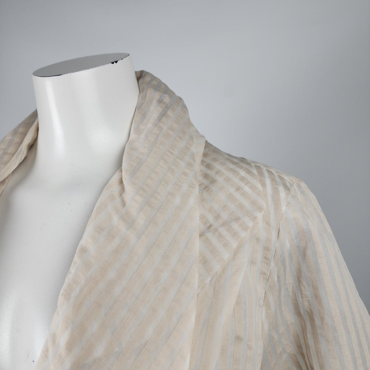 OSKA Cream Sheer Cotton Silk Button Up Blazer Size M/L