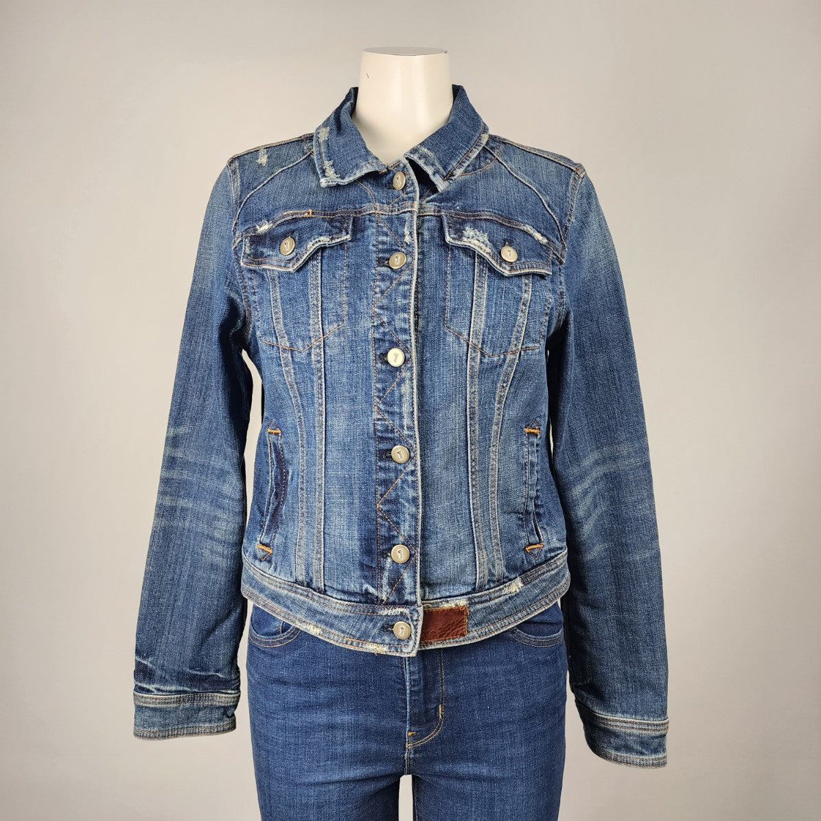 Pilcro & The Letterpress Blue Cotton Denim Jacket Size L