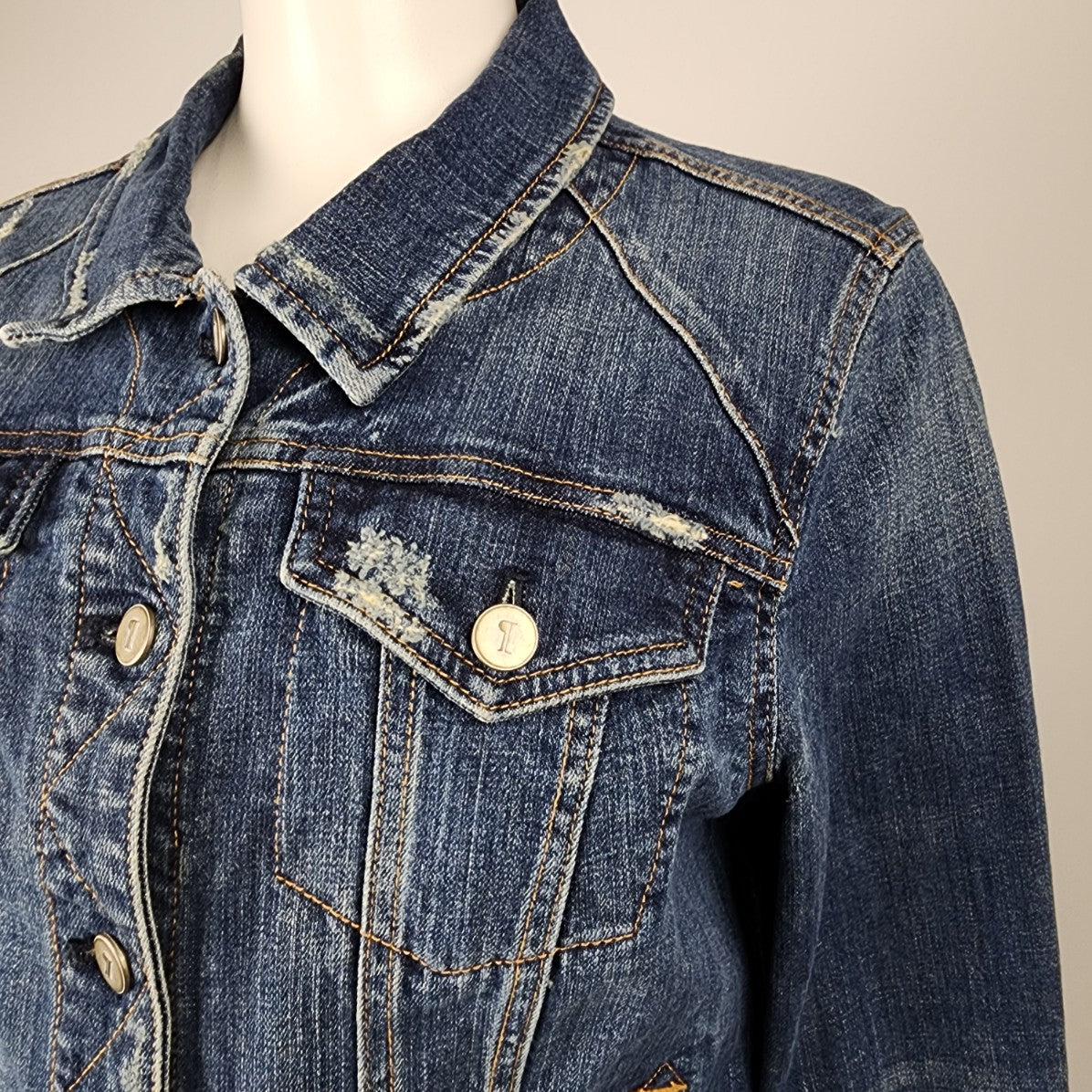 Pilcro & The Letterpress Blue Cotton Denim Jacket Size L