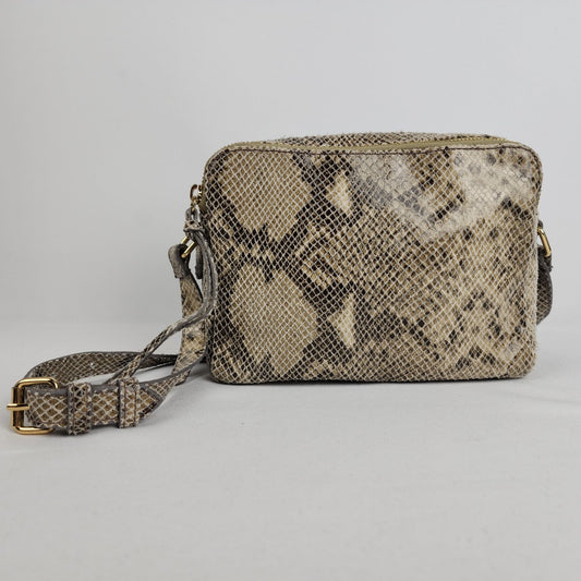 Margot Reptile Print Leather Crossbody Purse