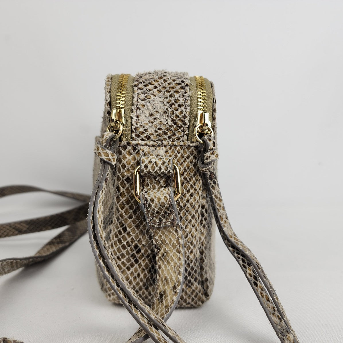 Margot Reptile Print Leather Crossbody Purse